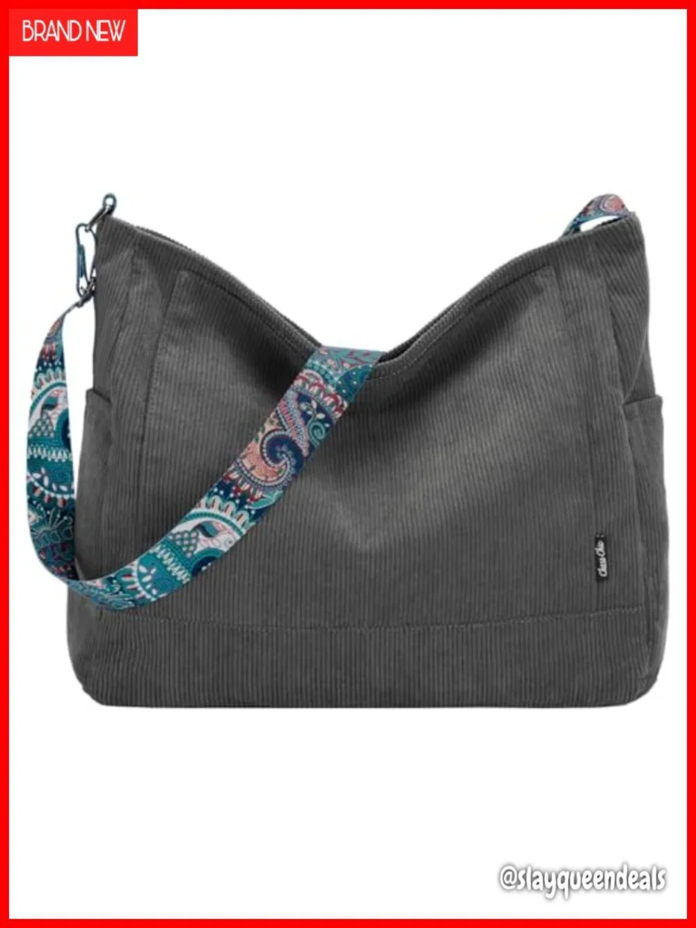 Corduroy Tote Bag Women Large Messenger Hobo Convertible Shoulder Handbag